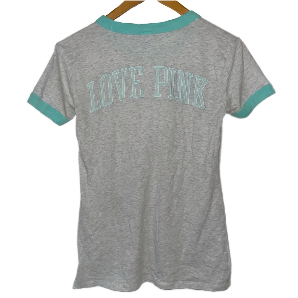 Victoria’s Secret Pink Embroidered Ringer Tee